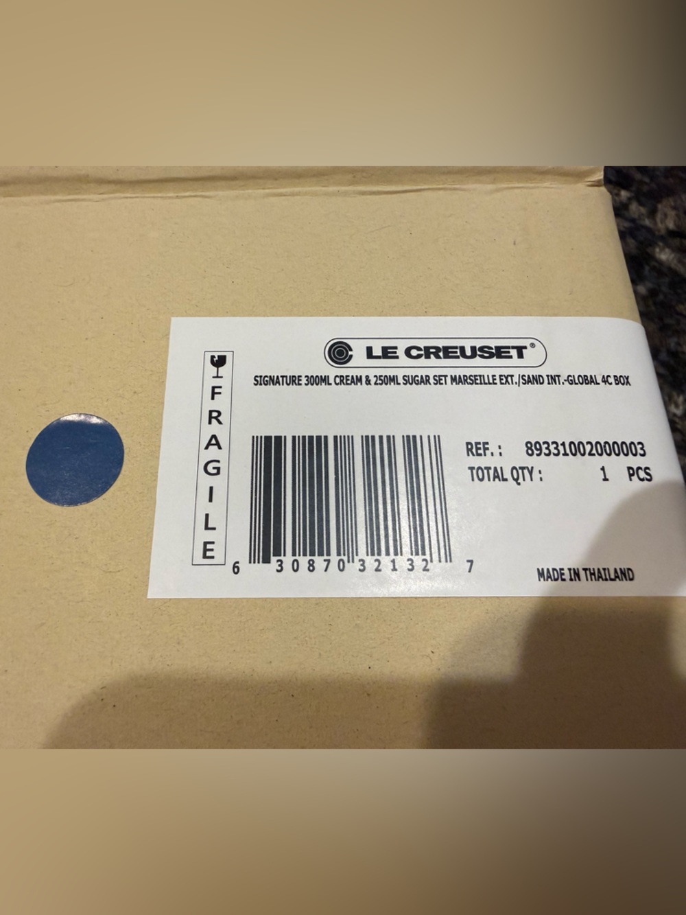 Le Creuset Stoneware Signature Cream and Sugar Set, Marseille Blue NEW - Picture 9 of 9